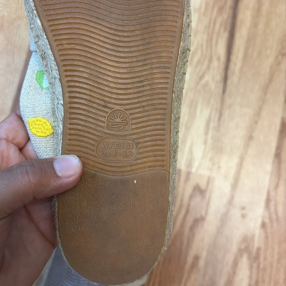 Soludos Espadrilles Women Size 8 EU 39 Original Natural Italy Resort Embroidered